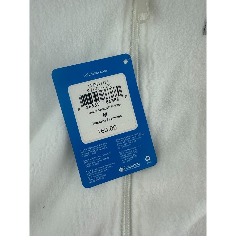 NWT COLUMBIA Women's Benton Springs™ Full Zip Fleece Jacket White Size M - Picture 6 of 9